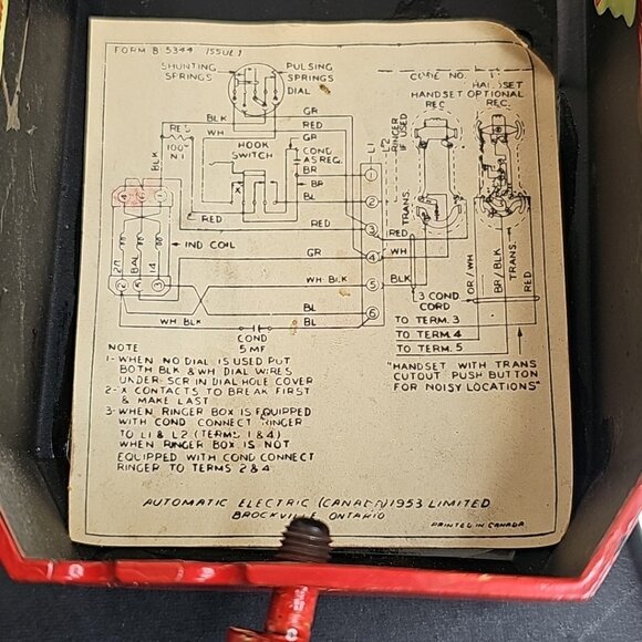 Automatic Electric 1953 Rotary Vintage Telephone Space Saving Design Canada - Picture 6 of 14